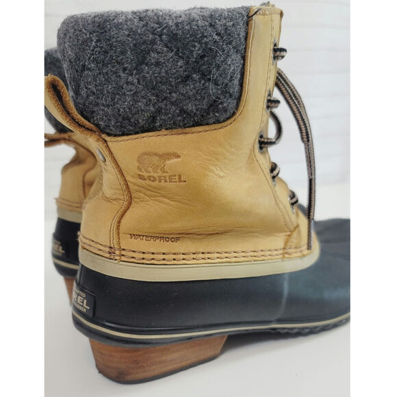 Sorel Slimpack II Lace Up Winter Duck Boots in Tan, sz 8.5 - Picture 9 of 14